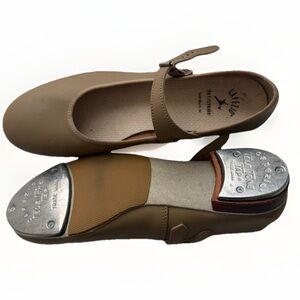 Capezio Buckle Strap Tap Shoes Women’s 6.5 Beige Tan Leather J1 J3686 Tele Tone